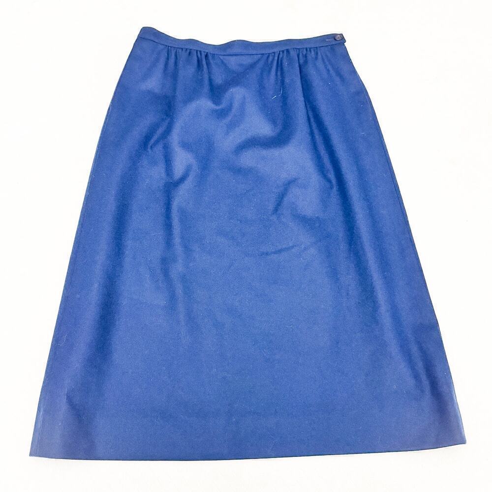 Pendleton Virgin Wool Navy Blue Pencil Skirt Pockets Size 12